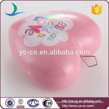 Promocionais de cor-de-rosa do coração de cerâmica porcelana casa decoração por atacado